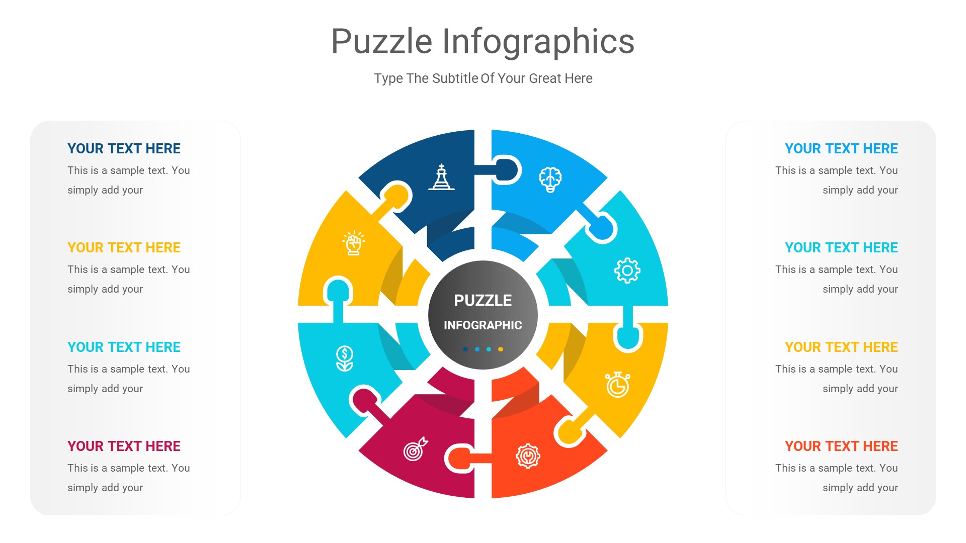 Puzzle Infographics Google Slides Template Diagrams, Presentation Templates